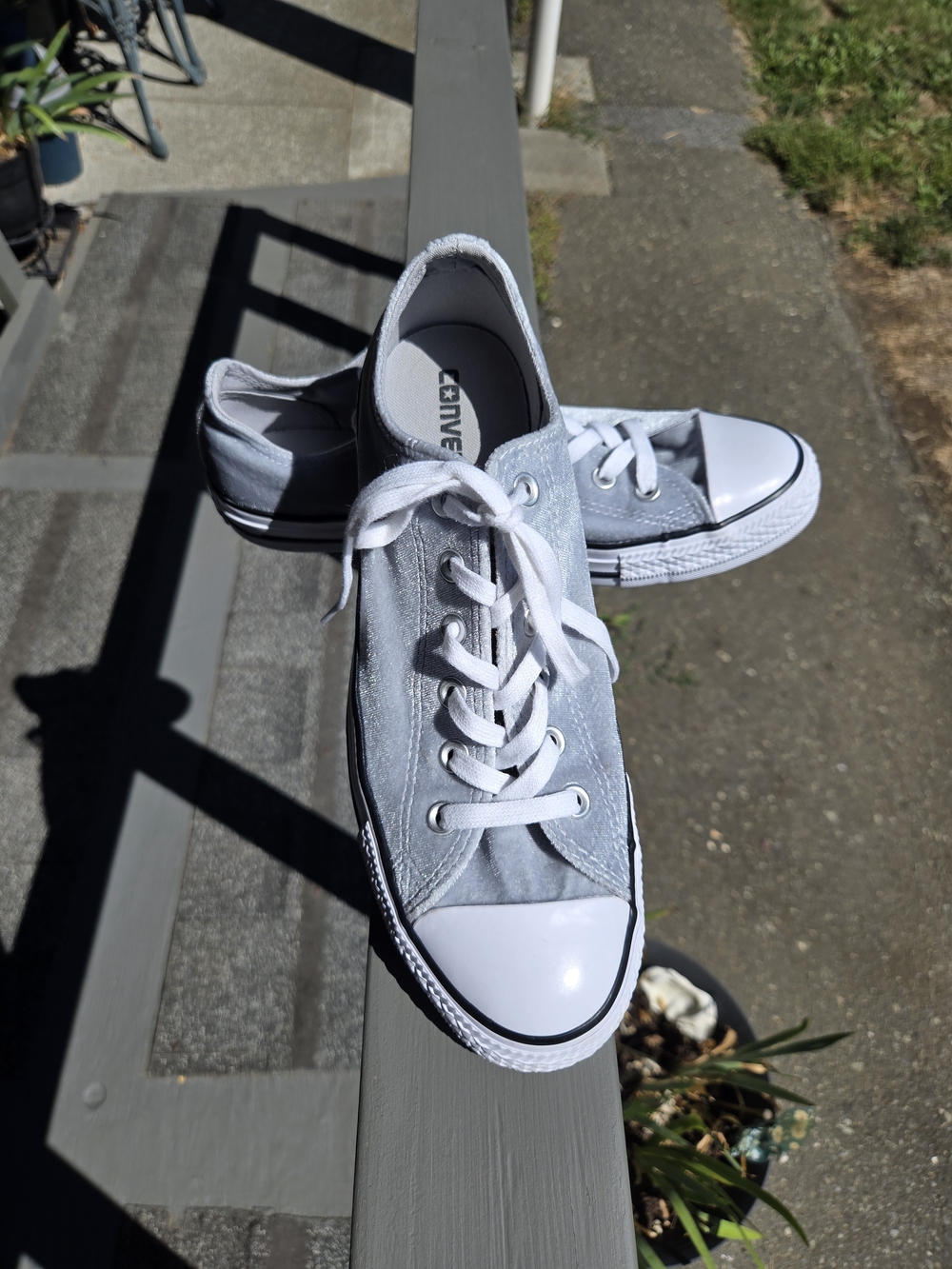 Converse Chuck Taylor Low Top Sneakers - Light Gray Velour